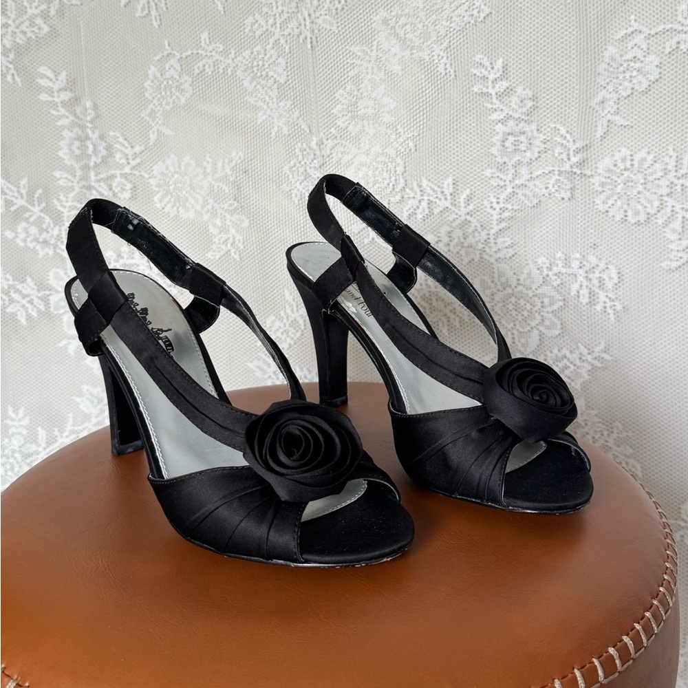 Vintage Slingback Heels with Rose